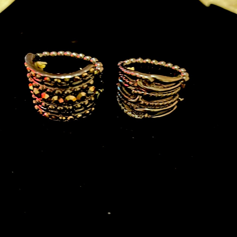🌞2 Paparazzi Black Jeweled Stretch Rings